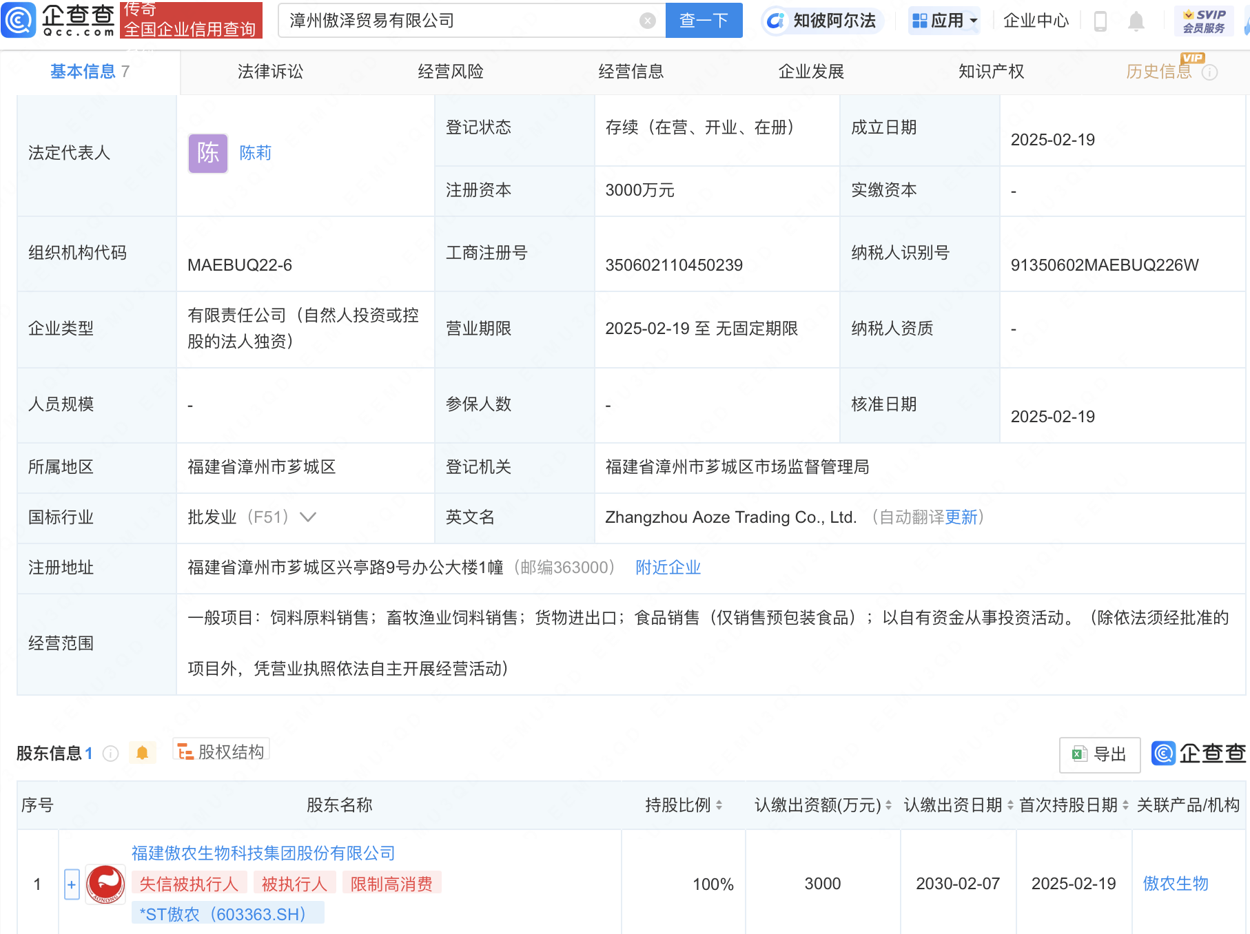 ST傲農(nóng)新設(shè)貿(mào)易公司，注冊(cè)資本3000萬(wàn)布局飼料銷售
